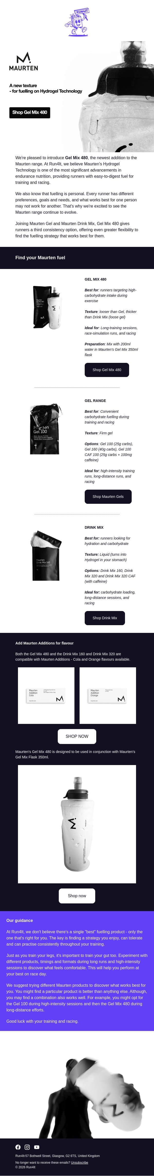 More Ways To Fuel With Maurten | Run4It Newsletter email from Run4It screenshot