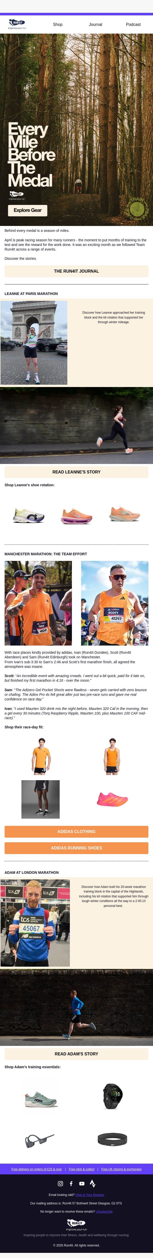 Every Mile Before The Medal | April Race Stories email from Run4It screenshot