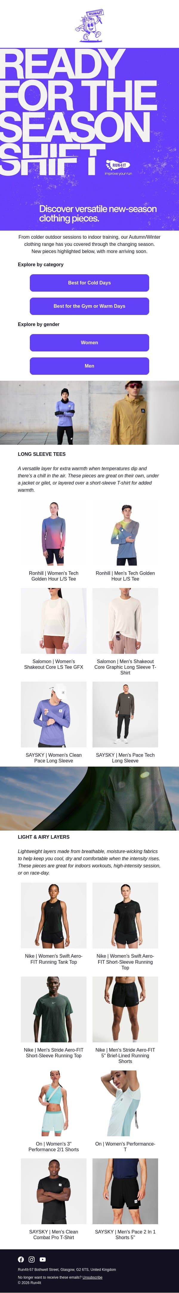 Layers for Changing Weather | Run4It Newsletter email from Run4It screenshot