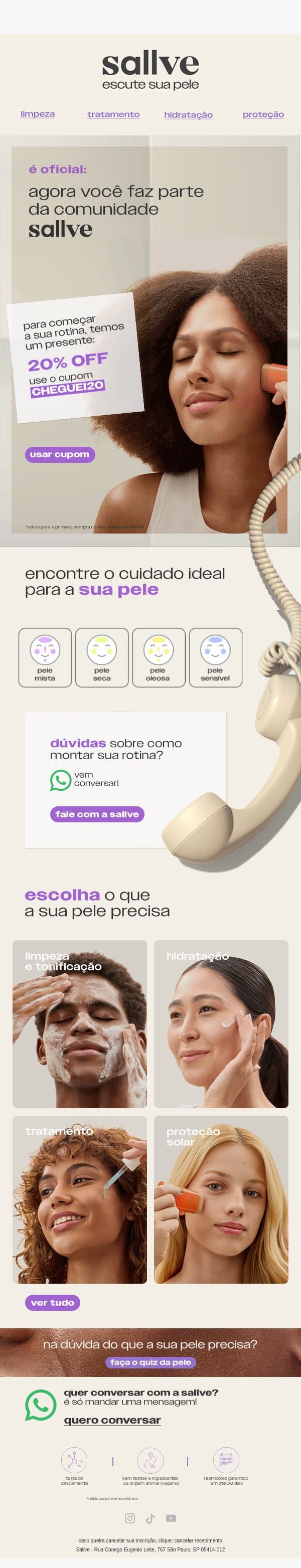 Que bom ter você aqui! 💗 email from Sallve screenshot
