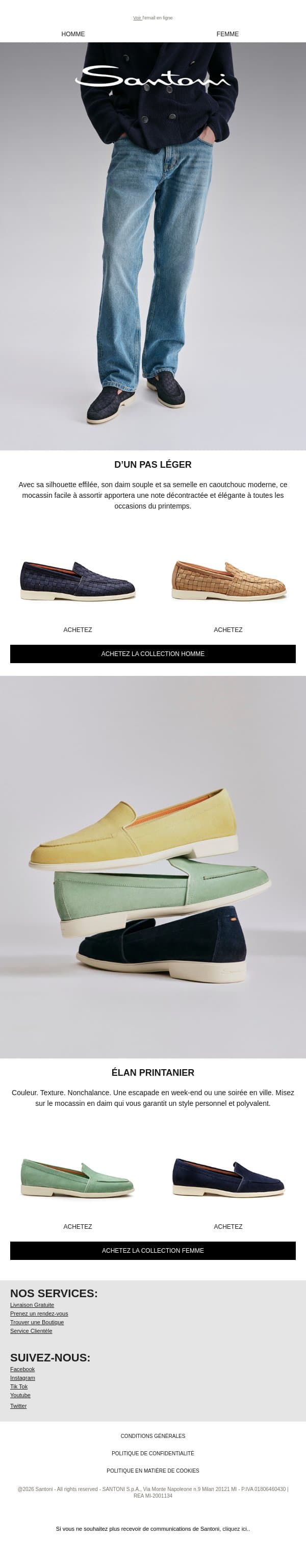 Mocassins pour un look décontracté email from Santoni screenshot