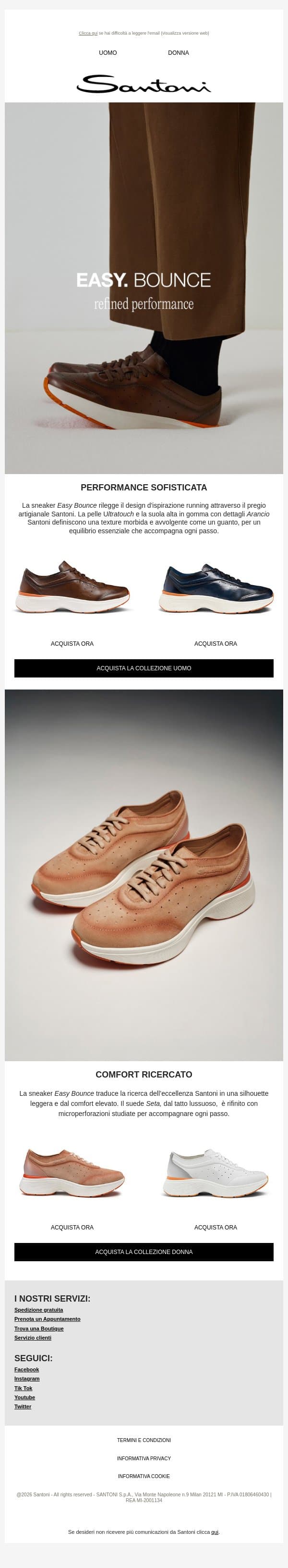 Santoni Bounce: innovazione e leggerezza email from Santoni screenshot