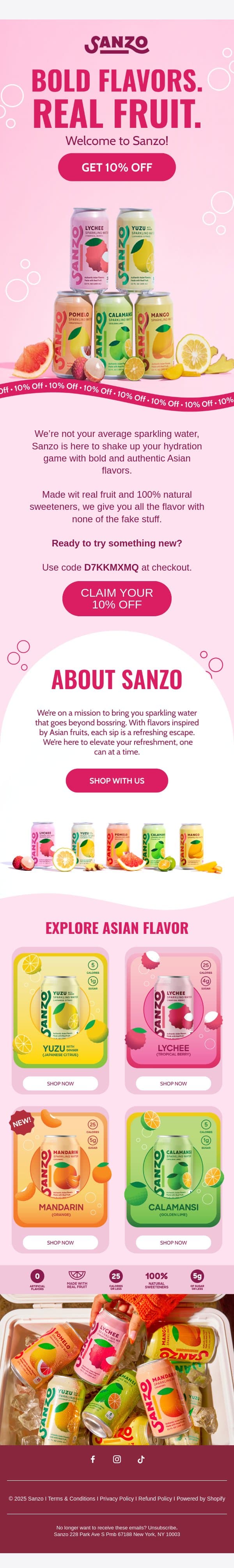 Welcome to Sanzo – Bold Flavors Await 🍋 email from Sanzo screenshot