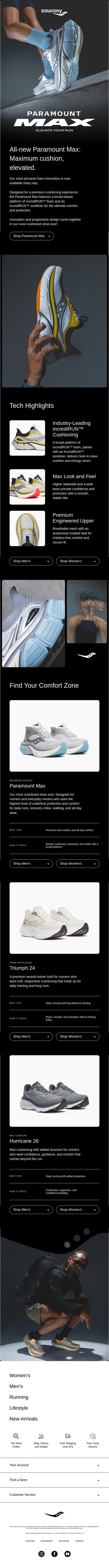 Meet the all-new Paramount Max email from Saucony screenshot