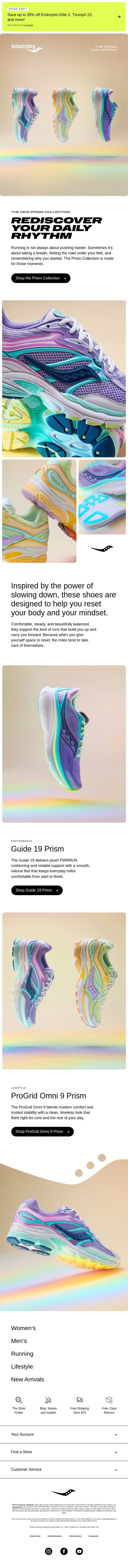 Introducing Prism Collection email from Saucony screenshot