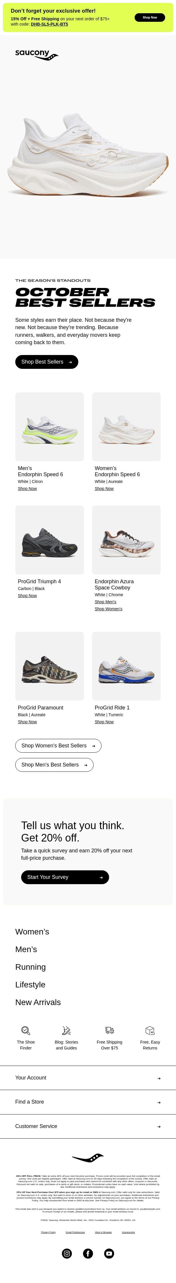 What Everyone's Reaching For Right Now email from Saucony screenshot