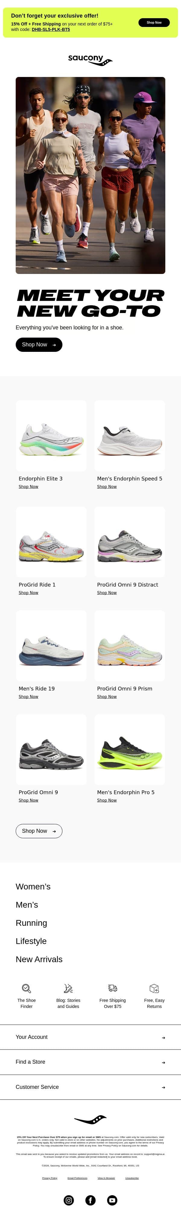 We Think You'll Like These Picks email from Saucony screenshot