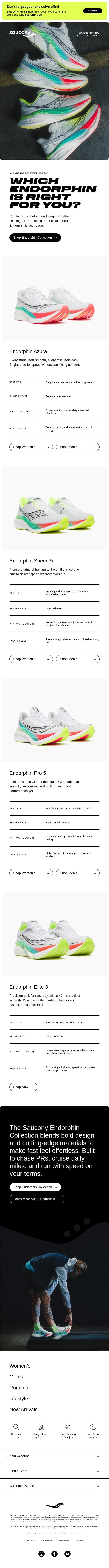 There’s an Endorphin for That email from Saucony screenshot