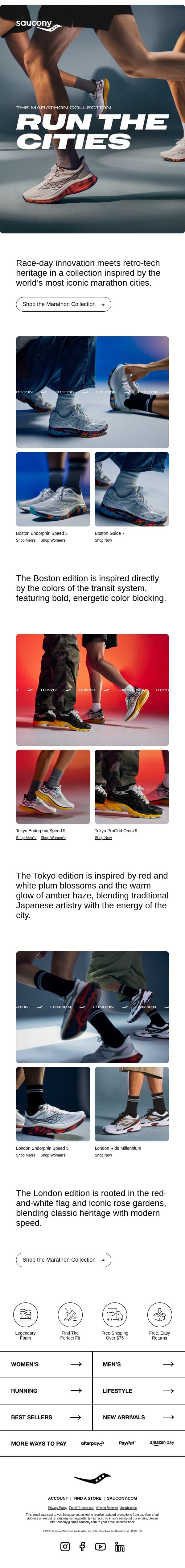 Ready to Run the World? email from Saucony screenshot