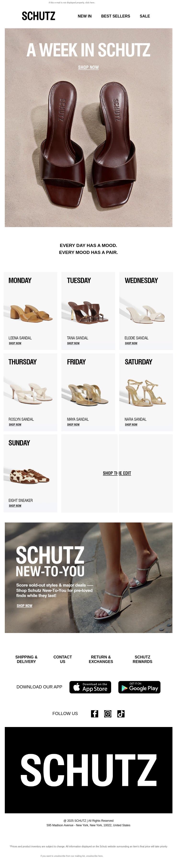 A Week in Schutz email from Schutz screenshot