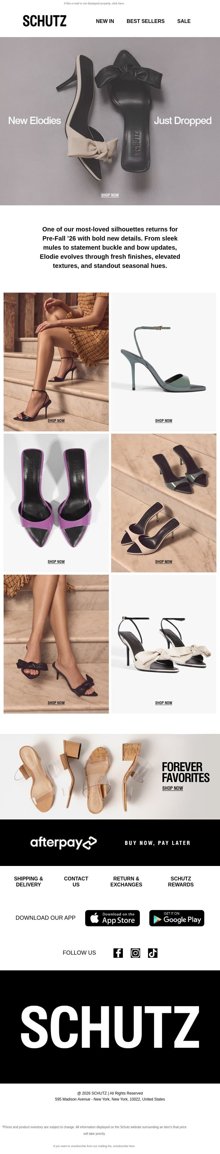 New In Elodies to Love email from Schutz screenshot