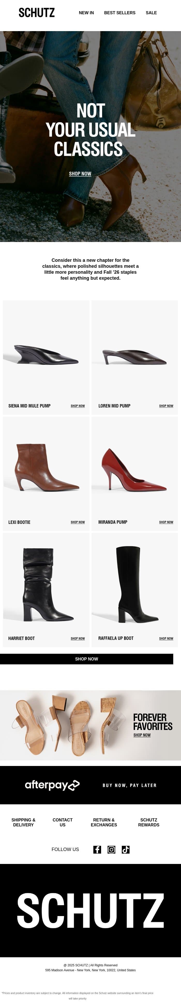 Timeless Styles With A Twist email from Schutz screenshot