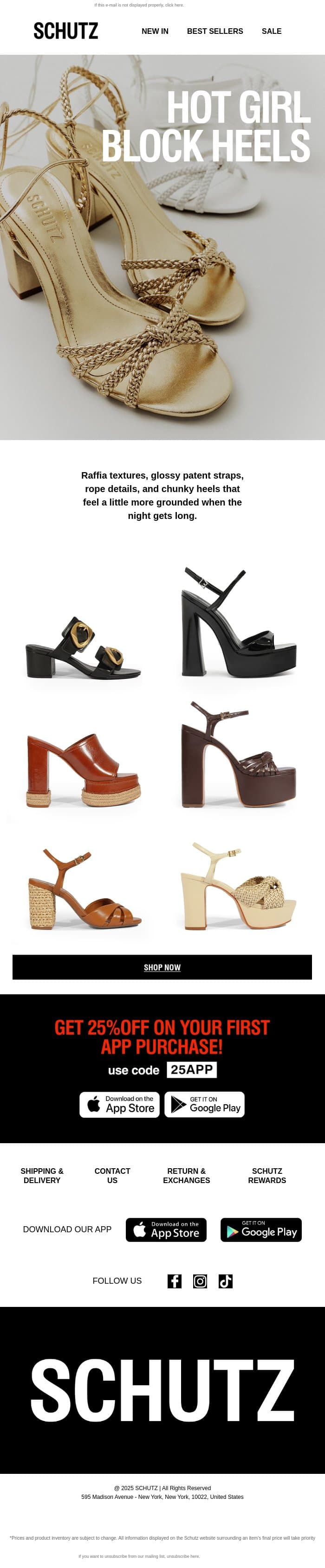 Hot Girl Block Heels email from Schutz screenshot