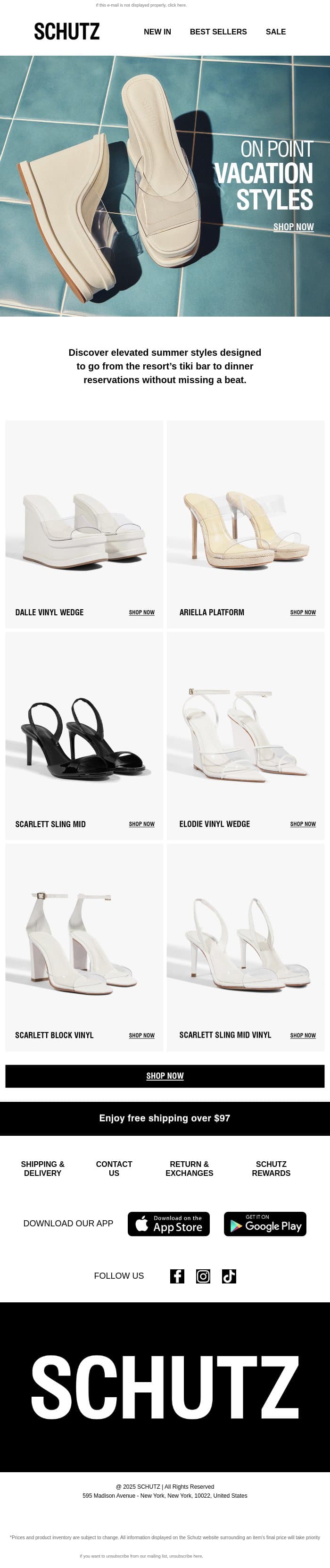 Your Vacation Pack email from Schutz screenshot