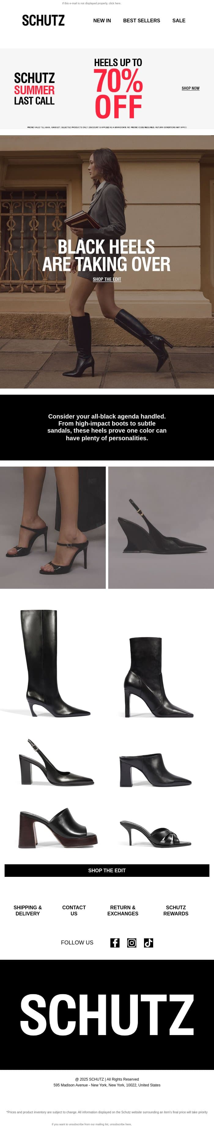 A Timeless Icon email from Schutz screenshot