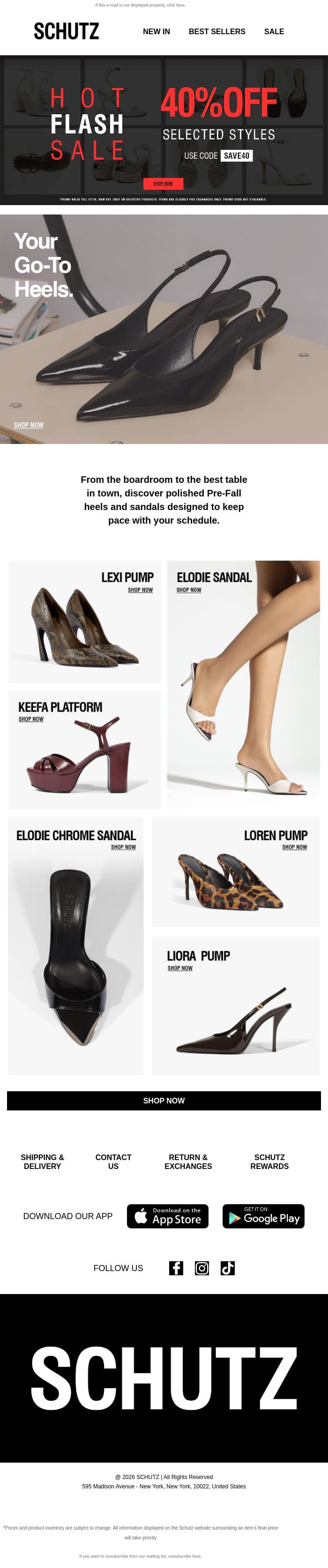 Desk-to-Dinner Shoes email from Schutz screenshot