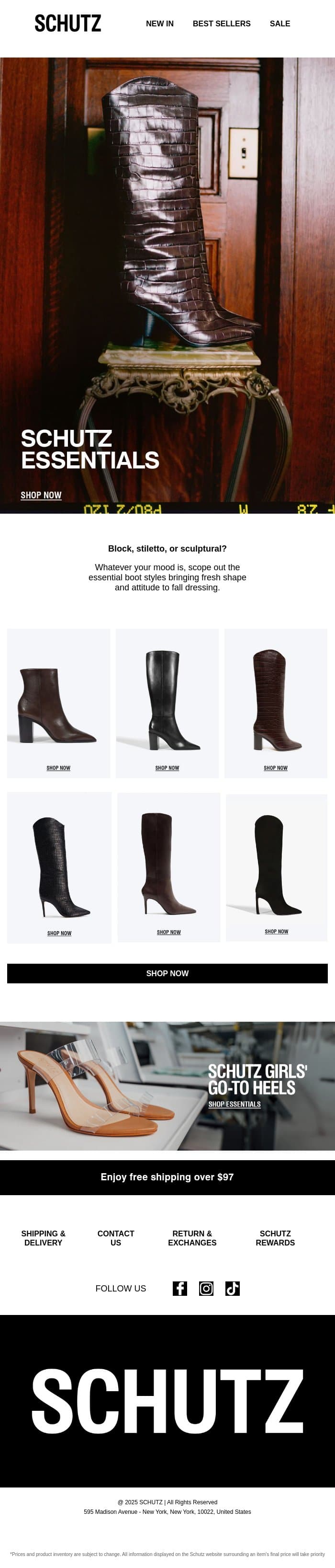 Fall Looks Better In Boots email from Schutz screenshot
