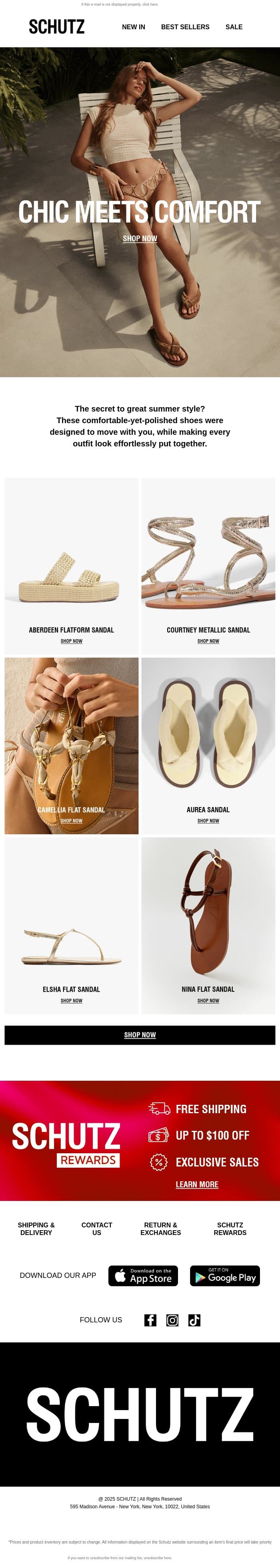 When Chic Meets Comfort email from Schutz screenshot