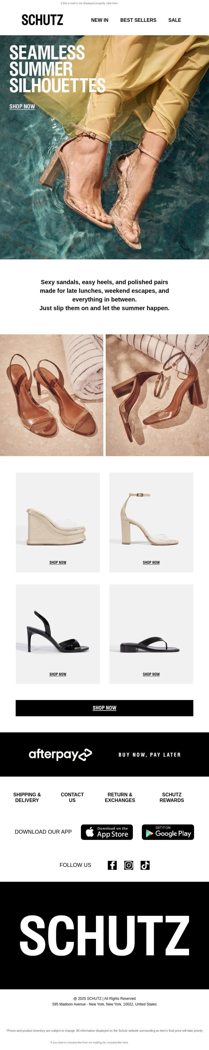 Effortless Versatile Styles email from Schutz screenshot