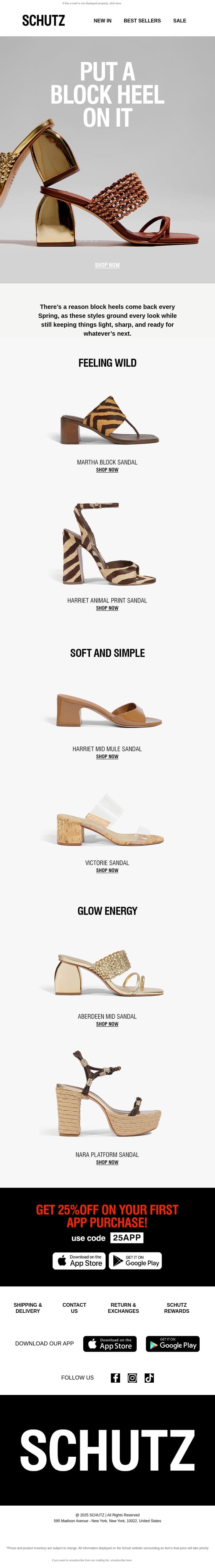 Block Heels For Every Look email from Schutz screenshot