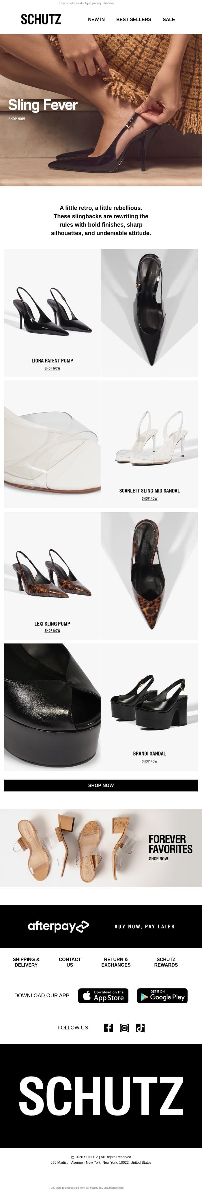Slingbacks Are Having a Moment email from Schutz screenshot