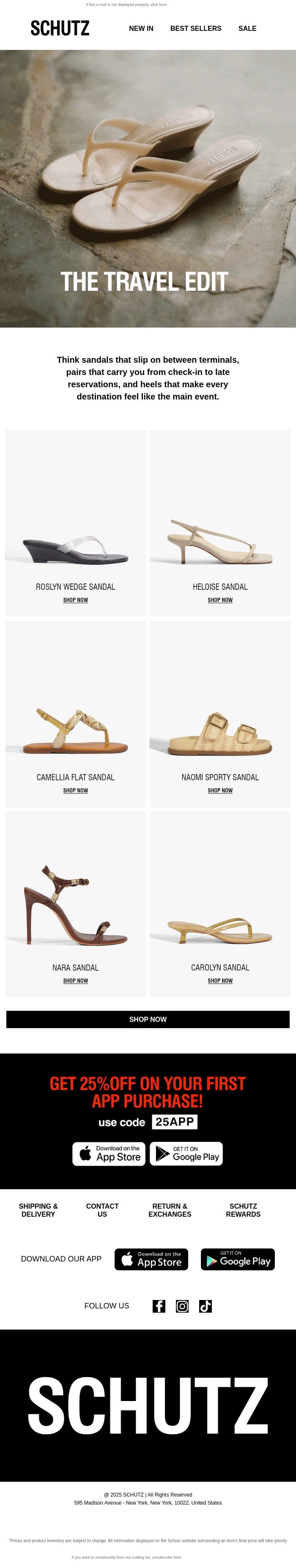 The Travel Edit email from Schutz screenshot