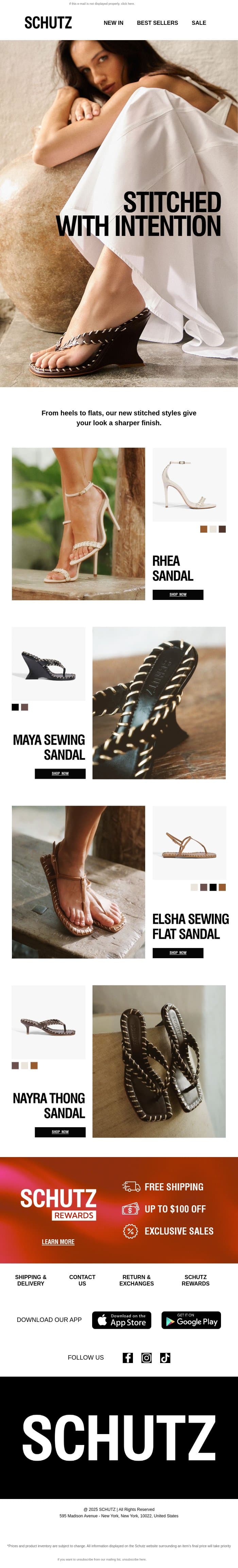 Stitched Styles Worth The Look email from Schutz screenshot