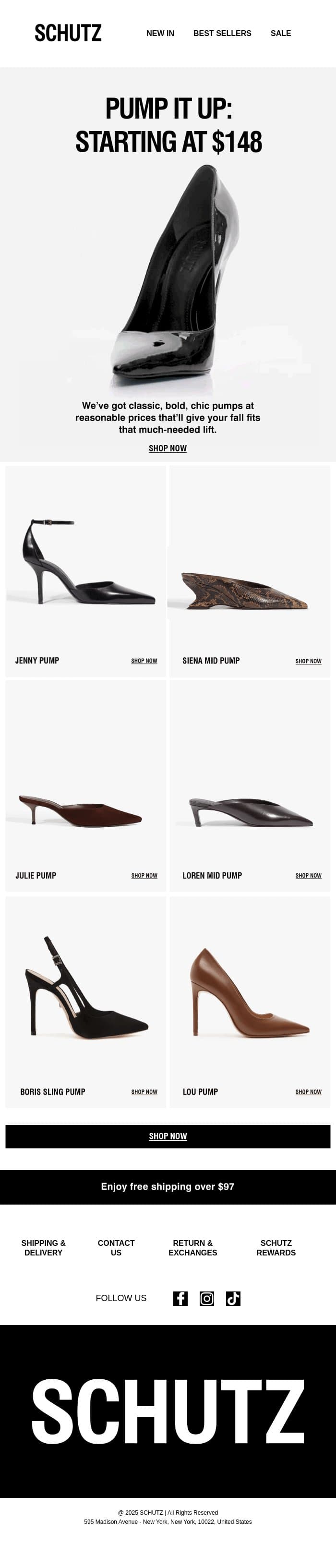Pumps, Please. Starting at $148 email from Schutz screenshot
