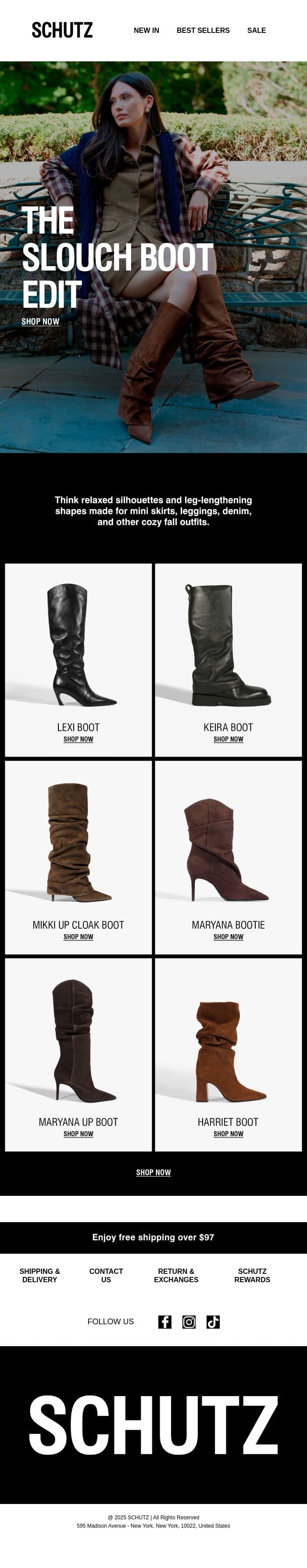 The Slouch Boot Edit email from Schutz screenshot