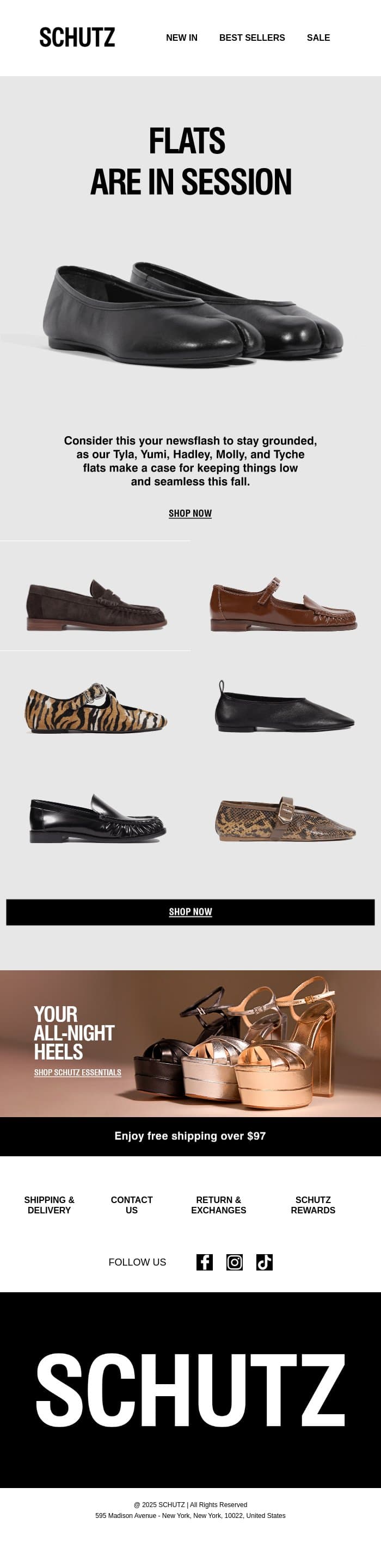Fall For Flats email from Schutz screenshot