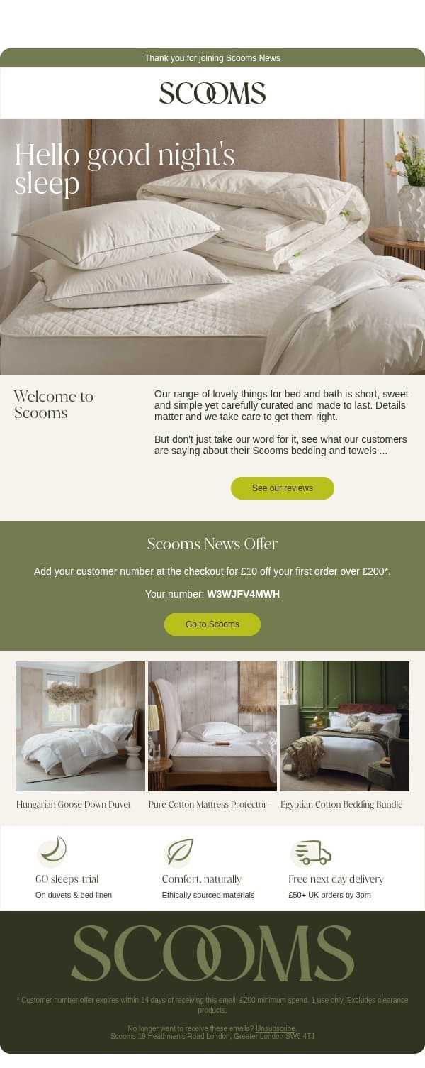 Read our 5 star customer reviews email from scooms screenshot