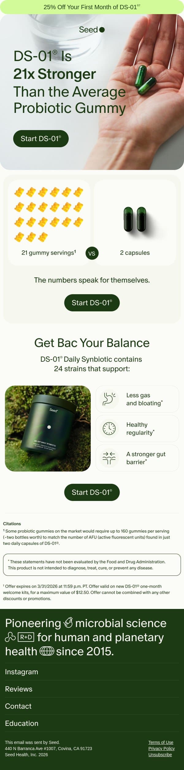 Way beyond your daily gummy. email from Seed screenshot