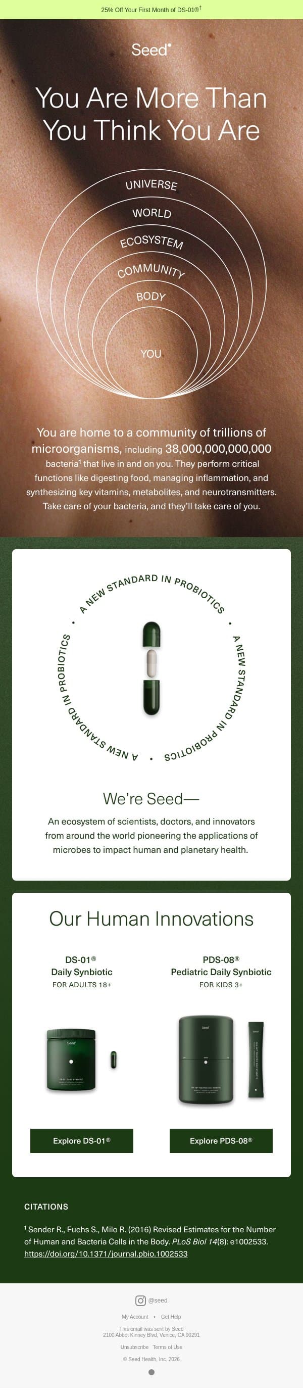 Welcome, Superorganism email from Seed screenshot