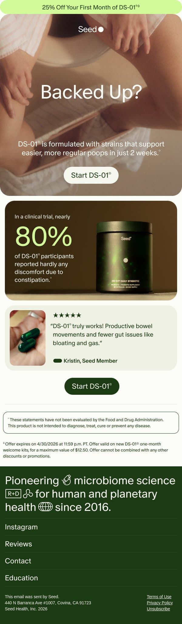 Keep it moving. email from Seed screenshot