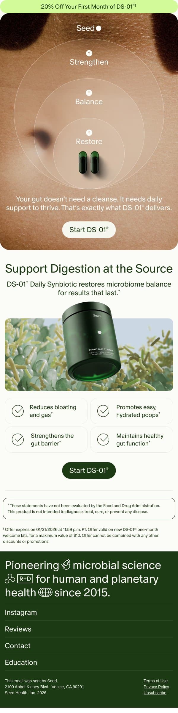 Better than a cleanse. email from Seed screenshot