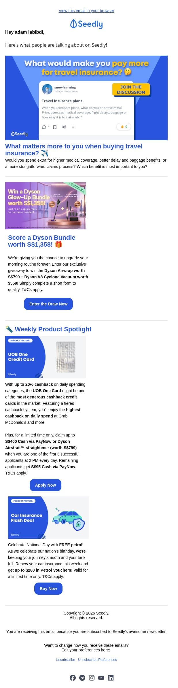 Everyone’s Talking About This on Seedly 👀 email from Seedly screenshot