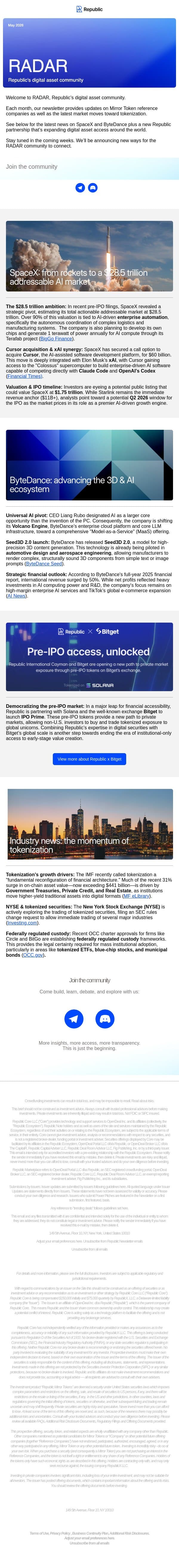 The massive addressable markets now in play for SpaceX and ByteDance email from Seedrs screenshot