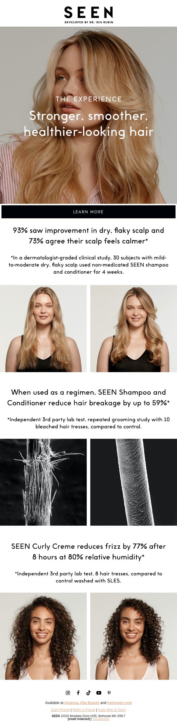 The SEEN Experience email from SEEN screenshot