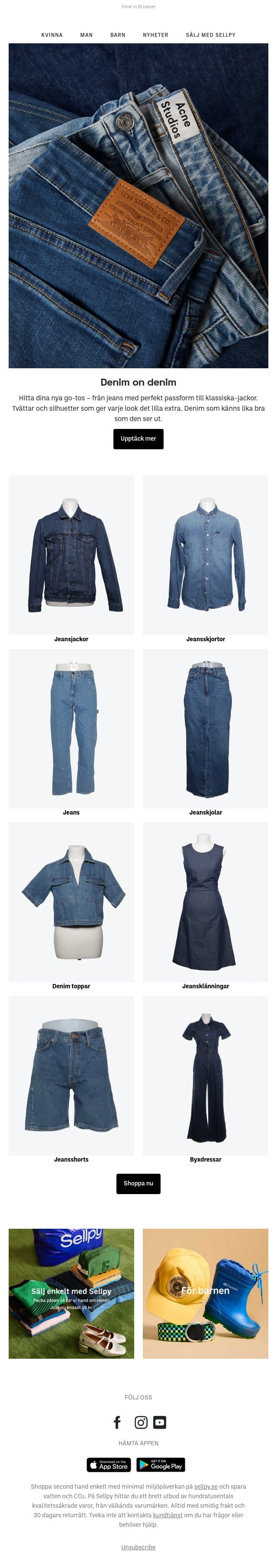 The Denim Edit email from Sellpy screenshot