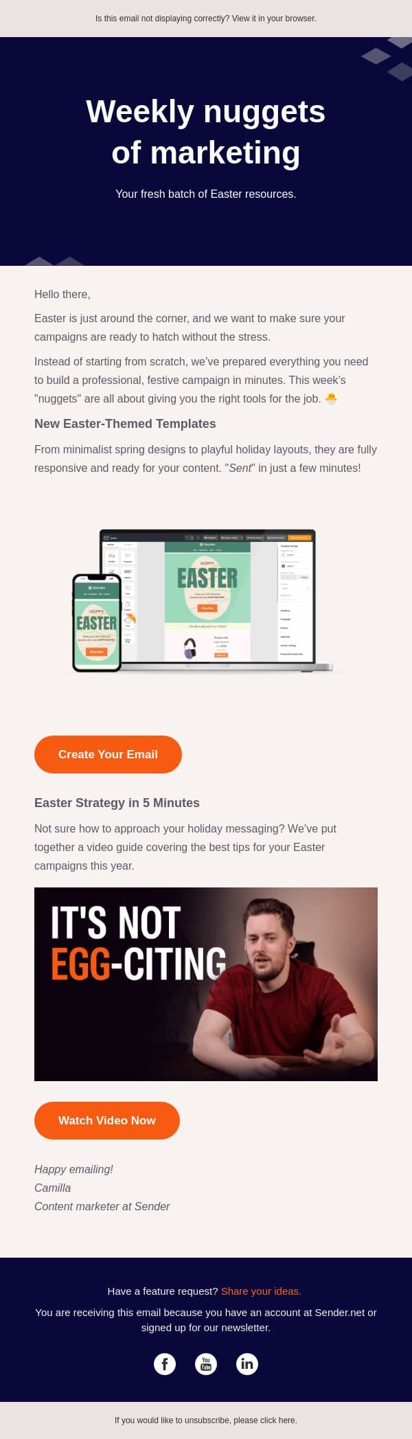 🐣 Your Easter Campaign Toolkit email from Sender screenshot