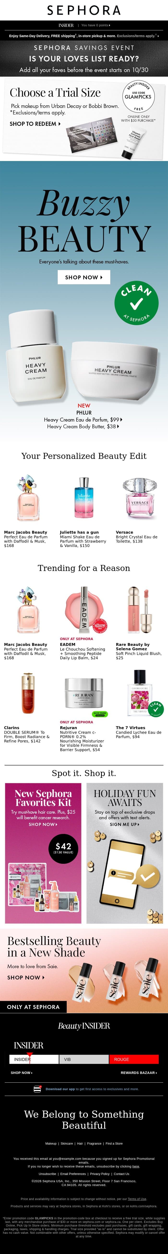 This beauty is the talk of the town 📞 email from Sephora screenshot
