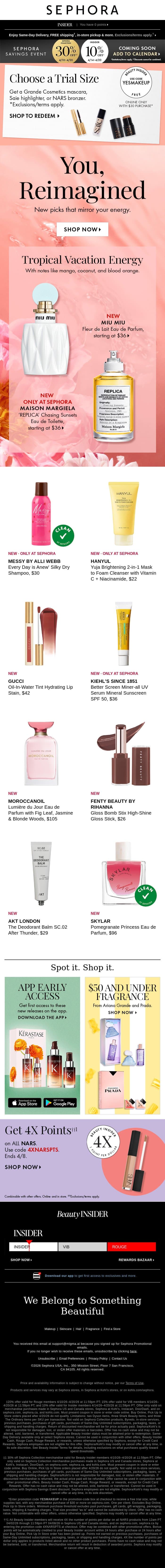 ☀️ Freshly bloomed scents for spring 🌷 email from Sephora screenshot
