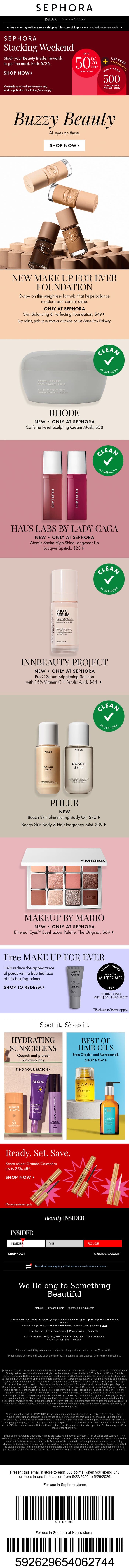 New from MAKE UP FOR EVER: Skin-Balancing & Perfecting Foundation email from Sephora screenshot