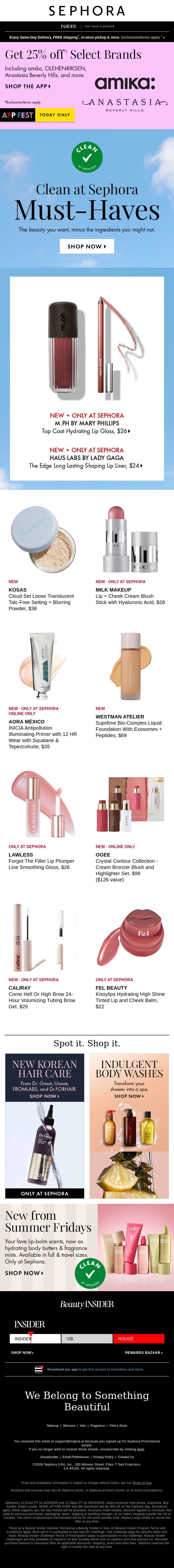 Makeup that feels as good as it looks 🌱 email from Sephora screenshot