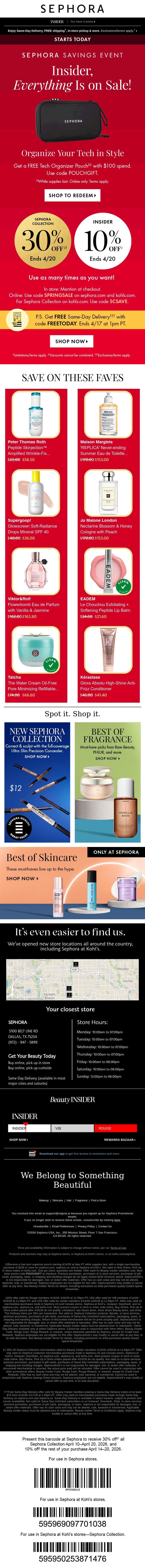 🗣️ Major savings start NOW, Sephora Shopper email from Sephora screenshot