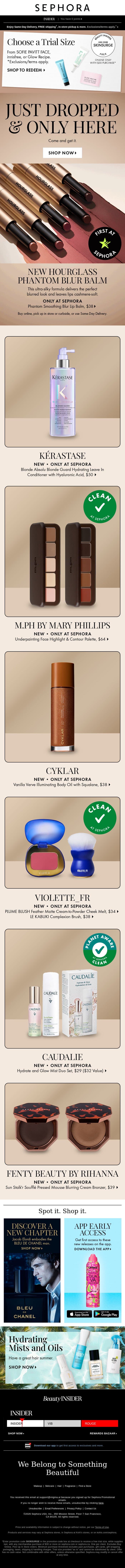 NEW blurring lip balm from a top-tier brand email from Sephora screenshot