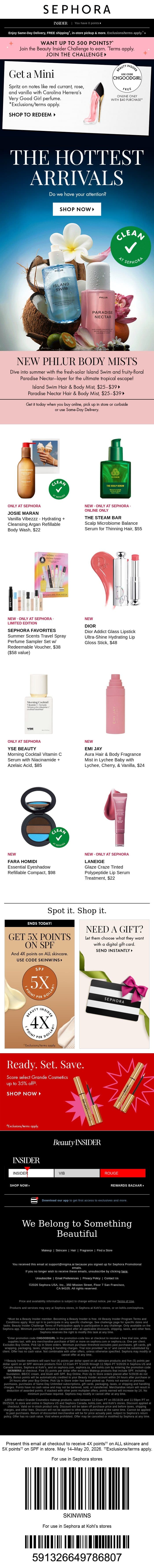 This beauty just landed email from Sephora screenshot