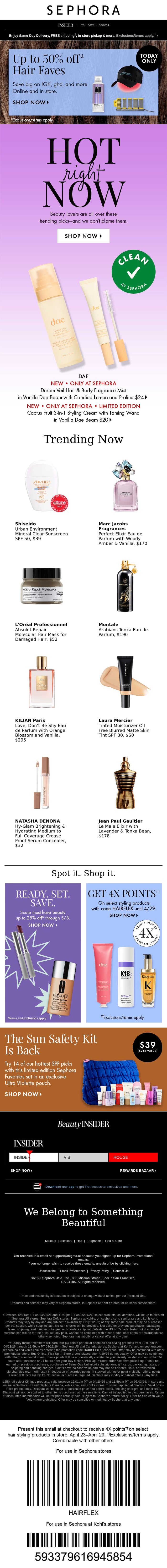 In little striped bags everywhere RN 💁🏽 💁🏿‍♀️ 💁🏻‍♂️ email from Sephora screenshot