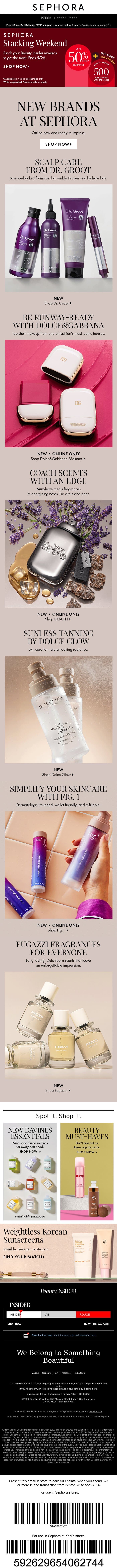 New beauty has entered the chat 🤩 email from Sephora screenshot