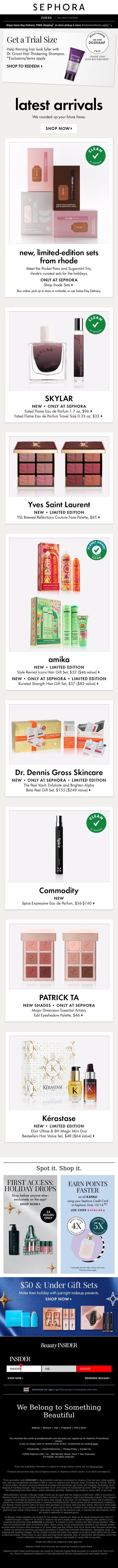 FREE Dr. Groot trial size with your min. spend 💫 email from Sephora screenshot